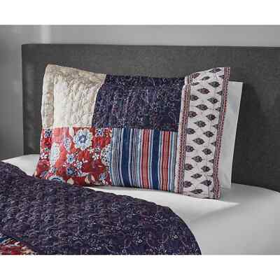 Mainstays Multicolor Vintage Americana Patchwork Quilt Sham, King- Free Shipping-image