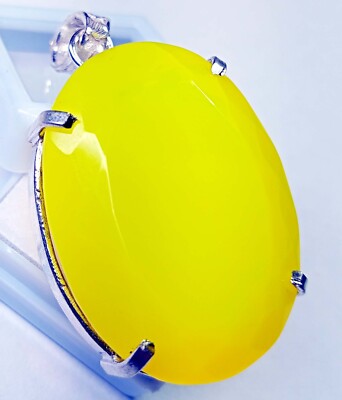 Neon Yellow Opal Pendant Natural Oval Cut 127.20 Ct Gemstone Certified PD057-image
