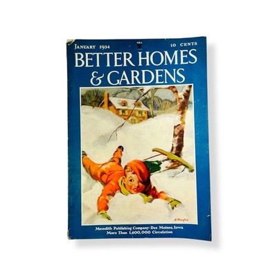 Better Homes and Gardens Magazine January 1934 Lifestyle Vintage Advertising-image