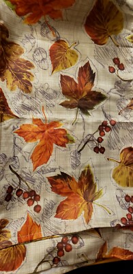 Fabric Tablecloth Fall w/ Maple Leaves, Cranberries & more 70