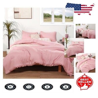 Oversized California King Bohemian Comforter Set - Cozy 3-Piece Pink Design-image