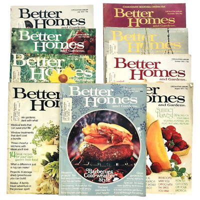 Lot Of 9 Vtg 1975 Better Homes & Gardens BHG Magazines Young Brooke Shields Ad-image