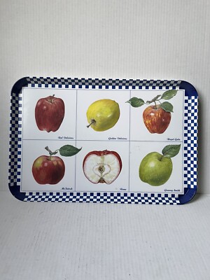 VINTAGE RDE Import Plastic Snack Tray Apple Design 17.5