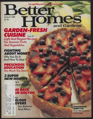 Better Homes and Gardens Magazine August 1986 Gingersnap Berry Pie Tea Party-image