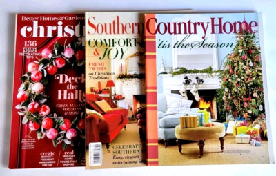 Lot 3 Christmas Magazines Country Home 2005, Southern Cottage 2015 + 1 More-image