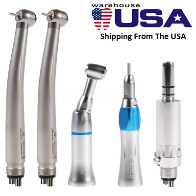 Dental High Low Speed Handpeice Contra Angle Straight Air Motor 4Hole-image