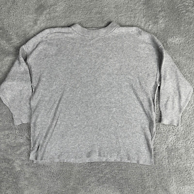 Aerie Women's Oversized Mock Neck Sweater M Grey Thermal Baggy Thick Knitted-image