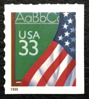 1999 Scott #3283 - 33¢ - FLAG OVER CHALKBOARD - Booklet Single Mint NH-image
