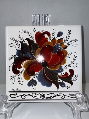 Norwegian Design BERQQUISTS Imports CLOQUET MN Art Tile Trivet by Helen Blanck-image