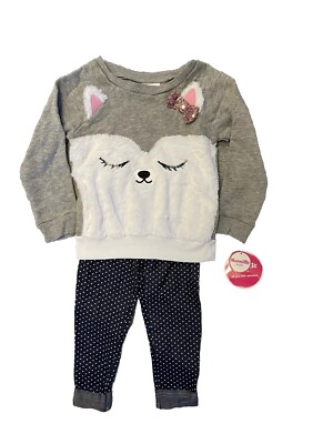 Husky Puppy Sweatshirt & Leggings Outfit Size: 4 NWT-image