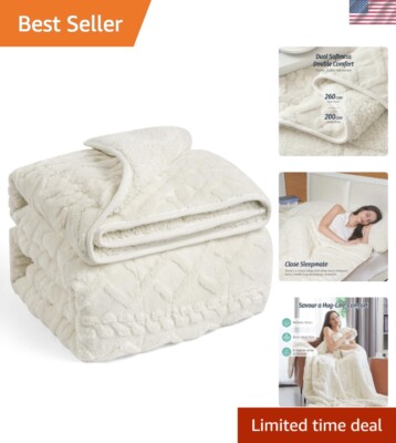 Elegant Dual-Sided 15 lbs Sherpa Weighted Blanket - 60 x 80 Cozy Comfort-image