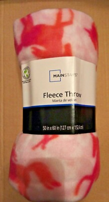 MainStay Unicorn Themed Pink-ish, orang-ish, red-ish  50x60 Fleece Throw-image
