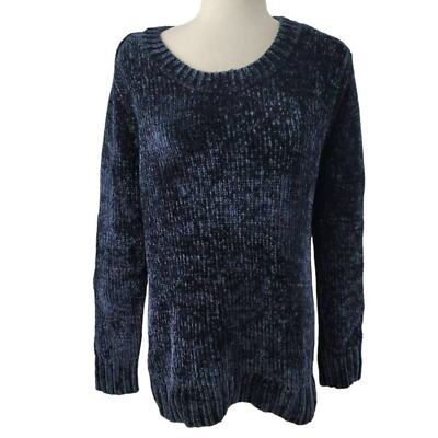 Orvis Sweater Womens Medium Chenille Blue Cozy Soft Lounge Oversized Relax Boxy-image