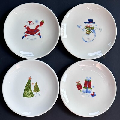 4 ct.  Pier 1 Imports Holiday 6” Christmas Appetizer Plates, Assorted—4 Designs-image