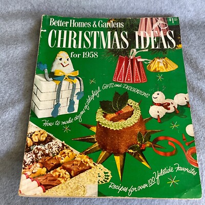 Vtg Christmas Ideas Better Homes & Gardens Magazine 1958 Gift Decorations Recipe-image