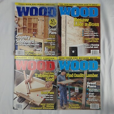 Better Homes & Gardens WOOD Magazine Lot Of 4 2013-2017-2018-2019 Lumber Plans-image
