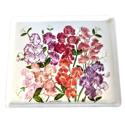 Design Imports Kristine Rosenberg Floral Melamine Serving Tray Italy 12x10
