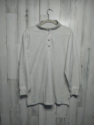 Soft Surroundings Sweater Womens Large Cuddle Pullover Fleece Henley Cozy Casual-image