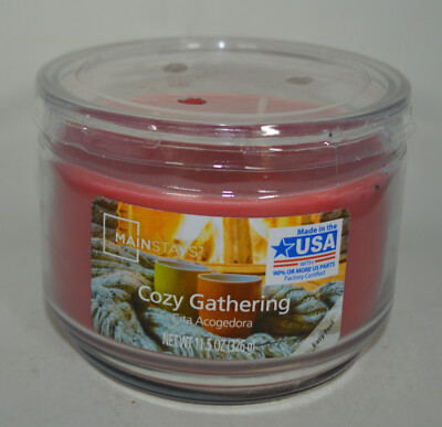 Mainstays 3-Wick Table Top Jar Candle Home Fragrance Cozy Gathering, 11.5 Oz NEW-image