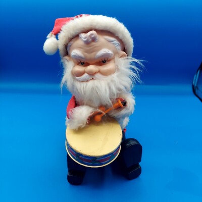 Vintage Christmas Wind Up Drumming Santa Claus Yuletide  decoration not working*-image