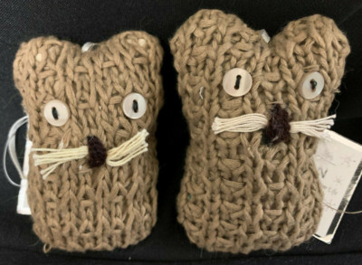 Michael Aman Imports Brown Knit Owl Christmas Ornament Set of 2 NEW TAGS-image
