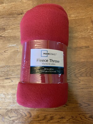 Fleece Throw By Mainstays, 50” x 60”, Color: Red Sedona -image