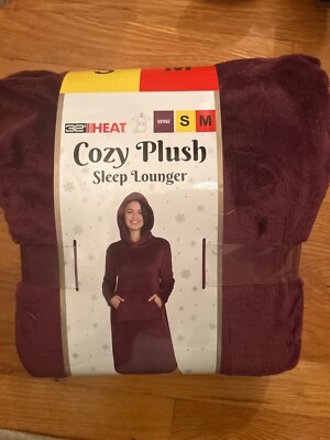 32 Degrees New Women's Size S/M Cozy Plush Sleep Hooded Mauve Wine Lounger-image