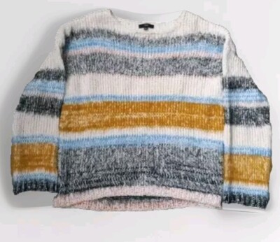 CLASSY FUZZY CABLE KNIT SWEATER BY FATE WOMENS Size M Medium Chunky -image