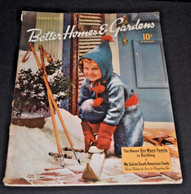 Vintage JAN 1941 Better Homes and Gardens Magazine - Child with Skis Cover-image