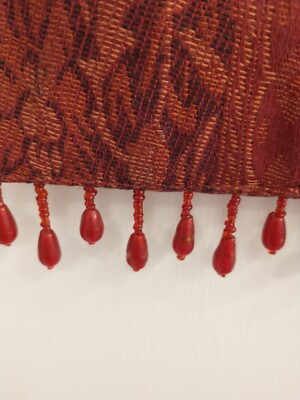 Pier One Red Morrocan Floral Beaded Table Runner 14 By 90 644clo-image