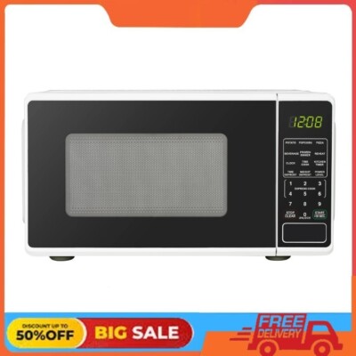 Mainstays 0.7 Cu ft Countertop Microwave Oven, 700 Watts, White-image