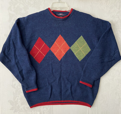 Vintage North Winds Sweater Lambs Wool Blue Men L Chest 48 Length 28-image