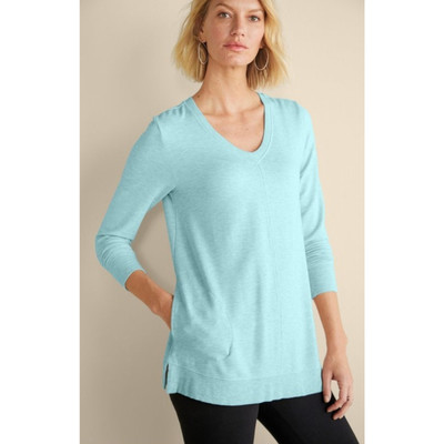 Soft Surroundings Women Small Blue Teal Cozy Comfort 