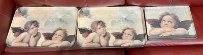Decorative Plastic Cherub Trays by Design Imports Made in Italy Set Of 3-image