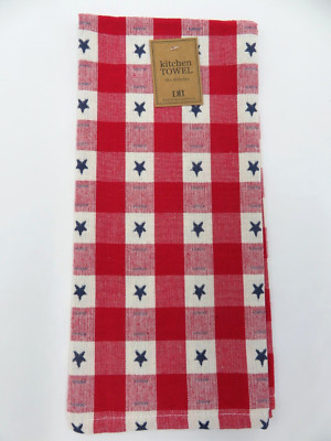 DII~ Homespun Kitchen Towel 18 x 28 inches ~ Star Dobby Checker Dishtowel-image