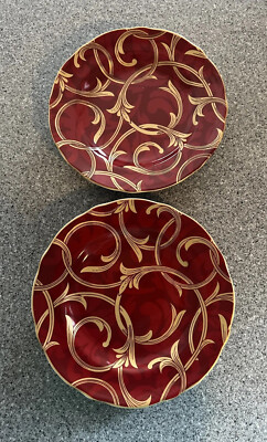 Pier 1 Imports- Porcelain -Crimson Chic Salad Plates Set of 2-image