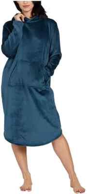 32 Degrees Heat Women's Hooded Cozy Plush Sleep Lounger Hoodie (Grenn, Large)-image