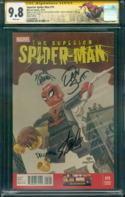 Superior Spider Man 19 CGC 4XSS 9.8 Stan Lee Lego Variant Cover Custom 12/13-image