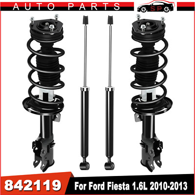 For 2010 2011 2012 2013 Ford Fiesta Front Rear Complete Gas Shocks Struts Set-image