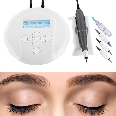 Permanent Makeup Machine Kits Tattoo Pen Gun Eyebrow Microblading with 5 Needles-image