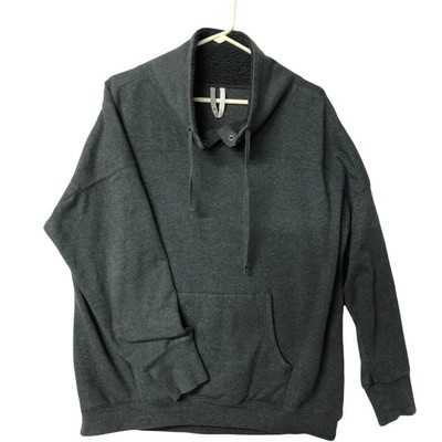 Ideology Gray Cowl Neck Fleece Lined Sweatshirt Women’s Medium Soft Cozy Top-image