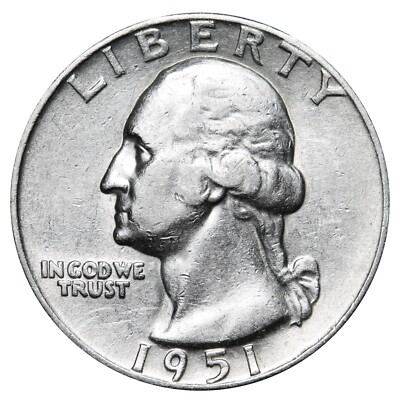 1951 Washington Quarter XF/AU Complete Your Album!-image