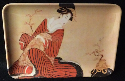 Trinket Tip Tray Geisha Art RDe Imports Inc. Melamine 4x6 Italy-image