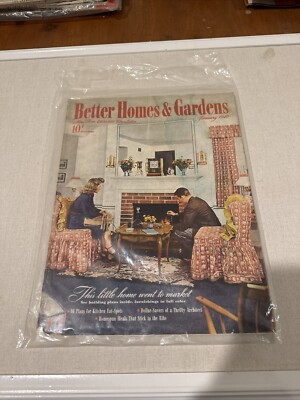 Better Homes & Gardens January 1942 Cedric Starts Fireplace Cover Rare-image