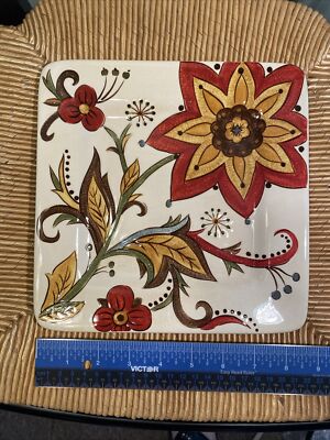 Pier 1 Imports Floral Carynthum Salad Plate Earthenware 8 3/4