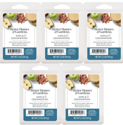 5 PACK Better Homes & Gardens Apple & Cedarwood Scented Wax Melts, 2.5 oz-image