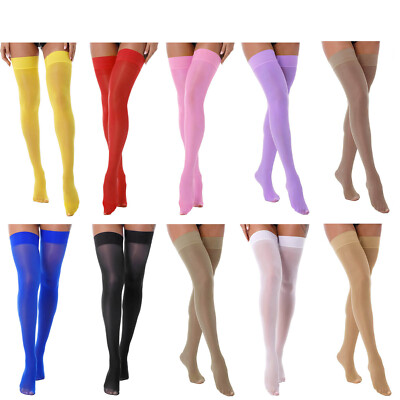 Women Sheer Thigh-High Stockings Hold Up Stockings Over Knee Pantyhose Socks-image