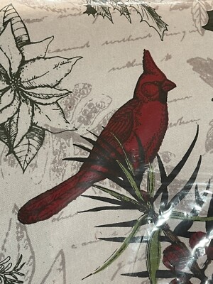 NEW Cardinal Table Runner Winter Greenery Red Green White Nature 13