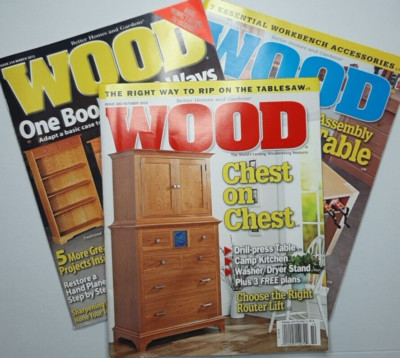 Wood Magazine Lot of 3 Issues 2012-16 Better Homes Gardens Projects Tool Review-image