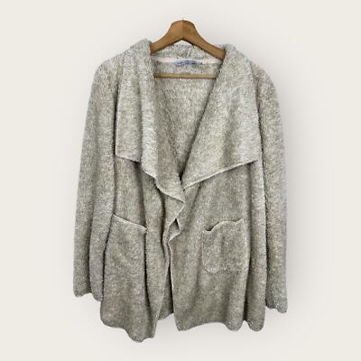 Hugs From Soft Surroundings Medium Hug Me Cardigan Beige Tan Sherpa Cozy-image